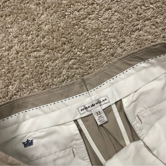Peter Millar Tan Flat Front Shorts Classic Style size 33 waist men’s - Picture 3 of 5